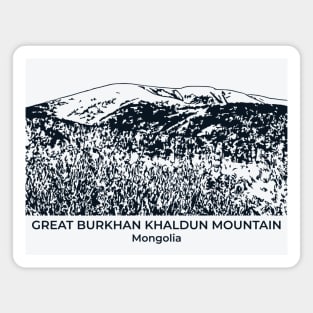 Great Burkhan Khaldun Mountain - Mongolia Magnet